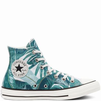 Converse Wild Florals Chuck Taylor All Star - Naisten Matalavartiset Tennarit - Beige/Vihreä